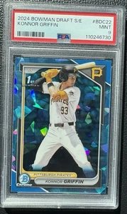 2024 BOWMAN DRAFT CHROME SAPPHIRE KONNOR GRIFFIN 1st RC #BDC-22 PSA 9 MINT - Picture 1 of 2
