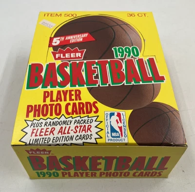 *¡Estuche fresco!* Caja de cera para tarjetas de baloncesto Fleer 1990-91 FASC de un estuche sellado Foto 1 de 4
