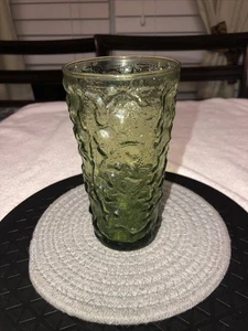 Vtg Anchor Hocking Lido Milano Green Tumbler 5.5" Excellent 10oz - (FR-3) - Picture 1 of 7