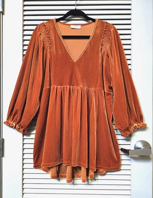 Top dobladillo cola terciopelo naranja quemado 3/4 2XL Foto 1 de 3