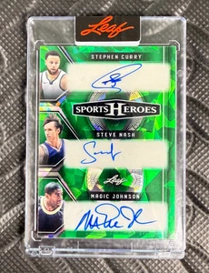 Leaf Metal Sports Heroes 3 2025 Stephen Curry, Magic Johnson, Steve Nash/7 automático - Imagen 1 de 2