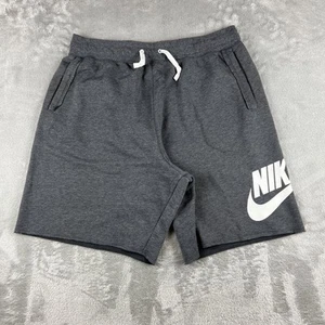 Mens Nike Vintage Shorts Size XL Grey Fleece Basketball Drawstring Swoosh Logo - Picture 1 of 9