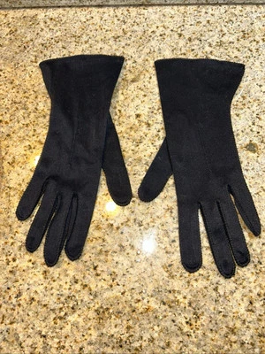 Guantes de tela a medida negros vintage para mujer talla 7 Foto 1 de 3