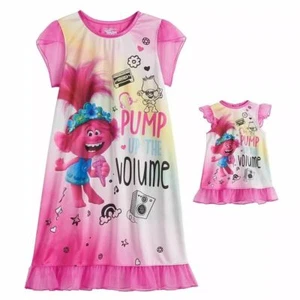 Trolls Poppy 'Pump Up The Volume' Nightgown and Doll Gown Set, Size 6 - Picture 1 of 1