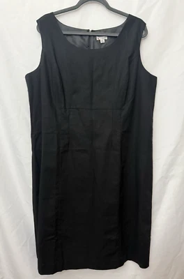 Vestido recto Chadwicks 55 % mezcla de lino negro para mujer talla grande 18 W Foto 1 de 4