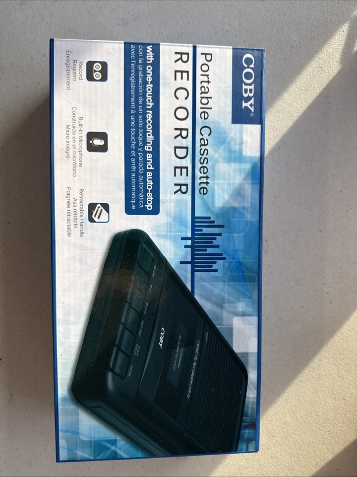 Grabadora de casete portátil Coby negra CVR 22 nueva en caja abierta Foto 1 de 1