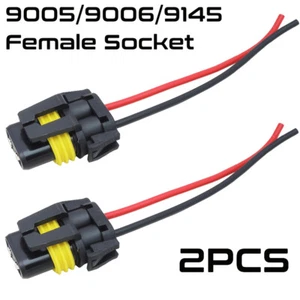 2x Universal 9005 9006 9145 Headlight Fog Lights Connector Wiring Harness Socket - Foto 1 di 6