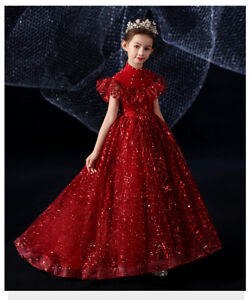 Robe robe de concours élégante et formelle de vacances de Noël pour enfants enfants enfants enfants enfants enfants filles