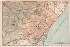 BARCELONA  of Spain Original city plan map  1929