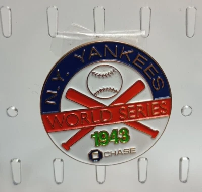 Chase Bank 1943 World Series Souvenir MLB Baseball NY Yankees Pin Button - Image 1 of 4