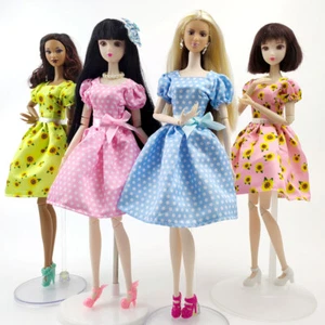 Spring Polka Bow Sunflower Dress For 11.5" Doll Clothes Outfits Accessories 1:6 - Imagen 1 de 20