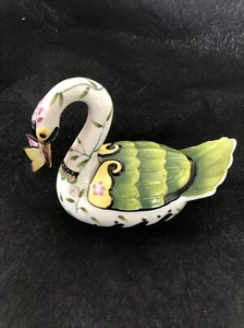 Blue Sky Ceramic Swan with Hidden Egg NWOT - Picture 1 of 6
