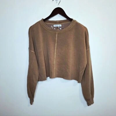Arizona Jean Company Tan Cropped Sweatshirt Size Medium - Image 1 of 4