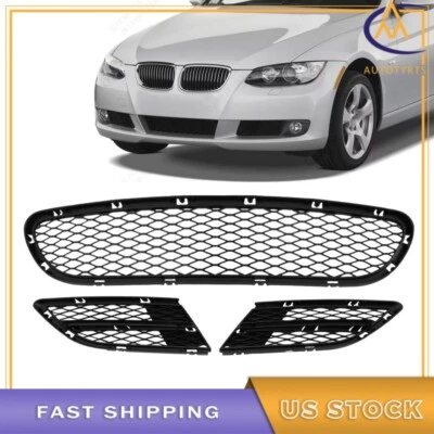 3pcs Front Lower Bumper Grille Kit For BMW 3 Series E90 E91 325i 328i 2009-2012 Foto 1 de 4