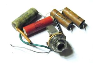 1960s Valco Capacitor & Switchcraft Jack Lot - Standard .1mfd Amcon Caps Airline