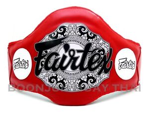 New Fairtex Muay Thai Leather Belly Pad BPV2 Light Weight Black White Red Blue