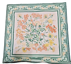 Jim Thompson VTG Silk Floral Pillow Cover Green Multicolor 15x15 - Picture 1 of 9