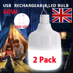 2x Super Bright LED Lantern Camping Light Tent Lamp Rechargeable USB Night Light - Picture 1 of 14