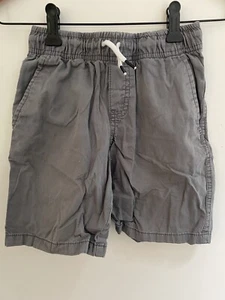 Cat & Jack Kid Boys Solid Gray 100% Cotton Adjustable Waist Pull On Shorts S 6/7 - Picture 1 of 3