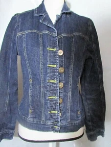 Baccini ladies denim glitter jacket small xs girls 12 14 pockets stretch - Picture 1 of 6