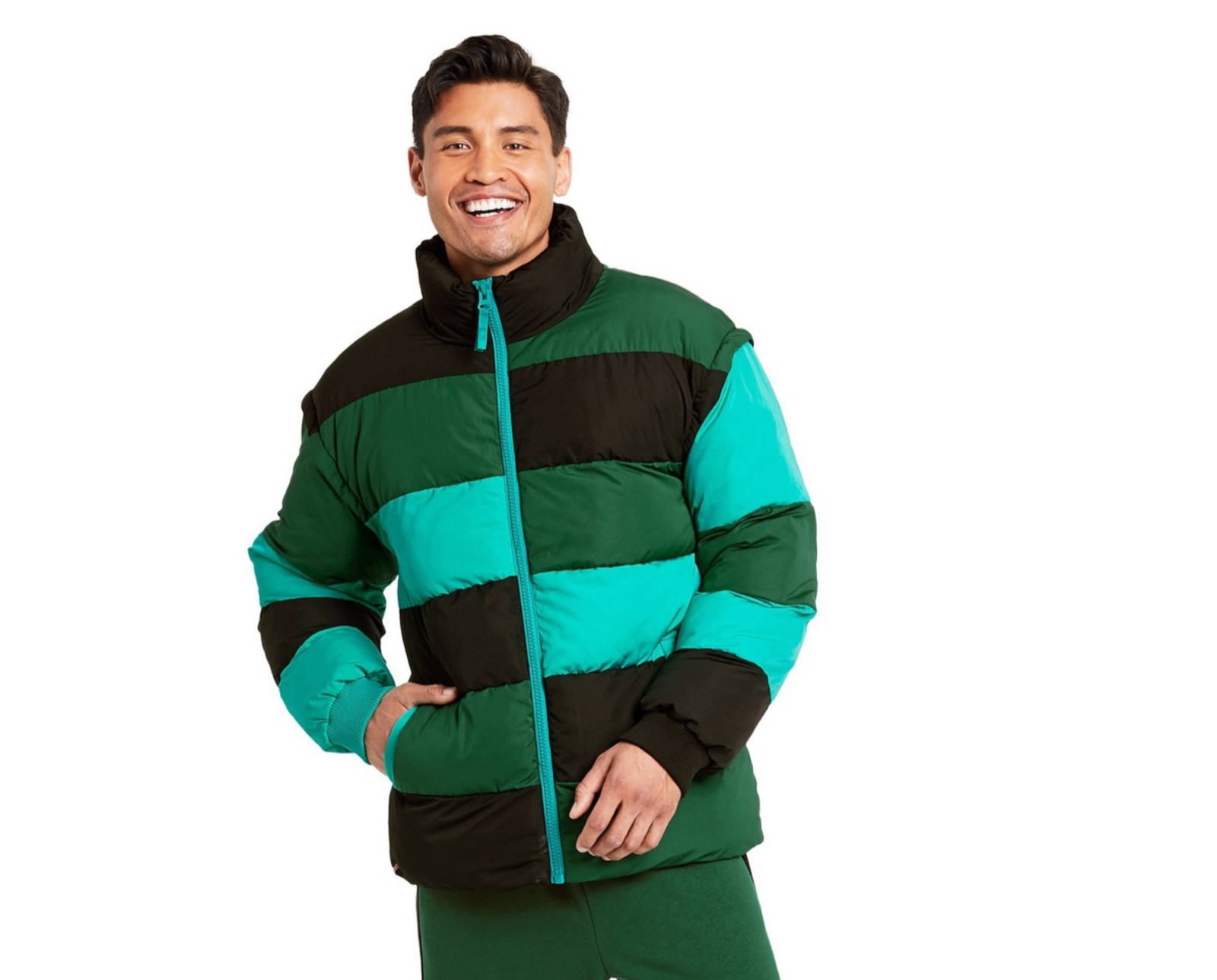 Men's Big Tall Color Block Puffer 