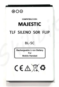 BATTERIA PER MAJESTIC TLF SILENO 50R FLIP BTT50R BL-5C BTT-50R 1100 mAh NUOVA - Photo 1/3