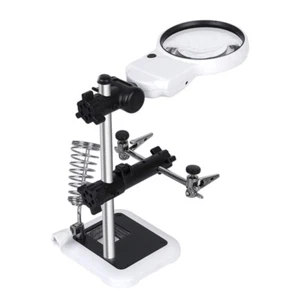 LED Light Helping Hands Magnifier Station 3.5X 5.25X Glass Soldering - Picture 1 of 4