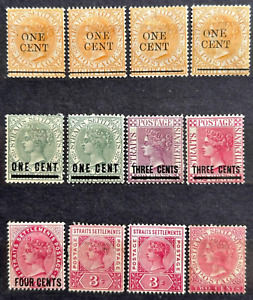 STAMPS Straits Settlements QV Lot Collection Mint Very Fine Stamps