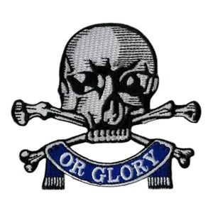 Death or Glory skull and bones iron on patch 17th/21st - Queen's Royal Lancers - Picture 1 of 4