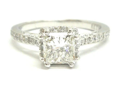 ANILLO DE COMPROMISO TACORI ORO BLANCO 18K CORTE PRINCESA DIAMANTES Foto 1 de 4