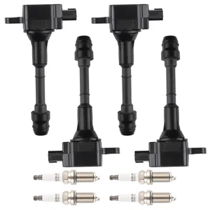 4x Ignition Coil Kit w/ Spark Plugs for Nissan Altima X-Trail 2.5L 2005-2006 12V - Picture 1 of 17