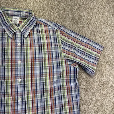 Brooks Brothers 1818 Button Down Shirt Mens Slim Fit XL Multicolor Short Sleeve - Image 1 of 4