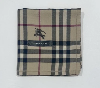 NUEVO CON ETIQUETAS PAÑUELO PARA HOMBRES BURBERRY Marrón Tostado Cuadros Algodón Bolsillo Cuadros Cuadros Cuadros Cuadros Cuadros Cuadros Cuadrado 18” Foto 1 de 4