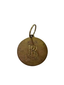 Vintage Rolls Royce Key Chain Brass Key Fob Embossed RR logo 1970s - Picture 1 of 2
