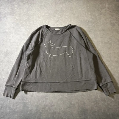 Madewell Sweatshirt Womens Medium Corgi Dog Graphic Gray Pullover - Image 1 of 4