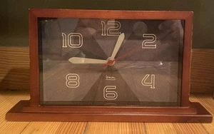 Vintage Michael Graves Design Mantle Clock Wooden Case Shelf Desk 11 1/2” L 6” H - Picture 1 of 12