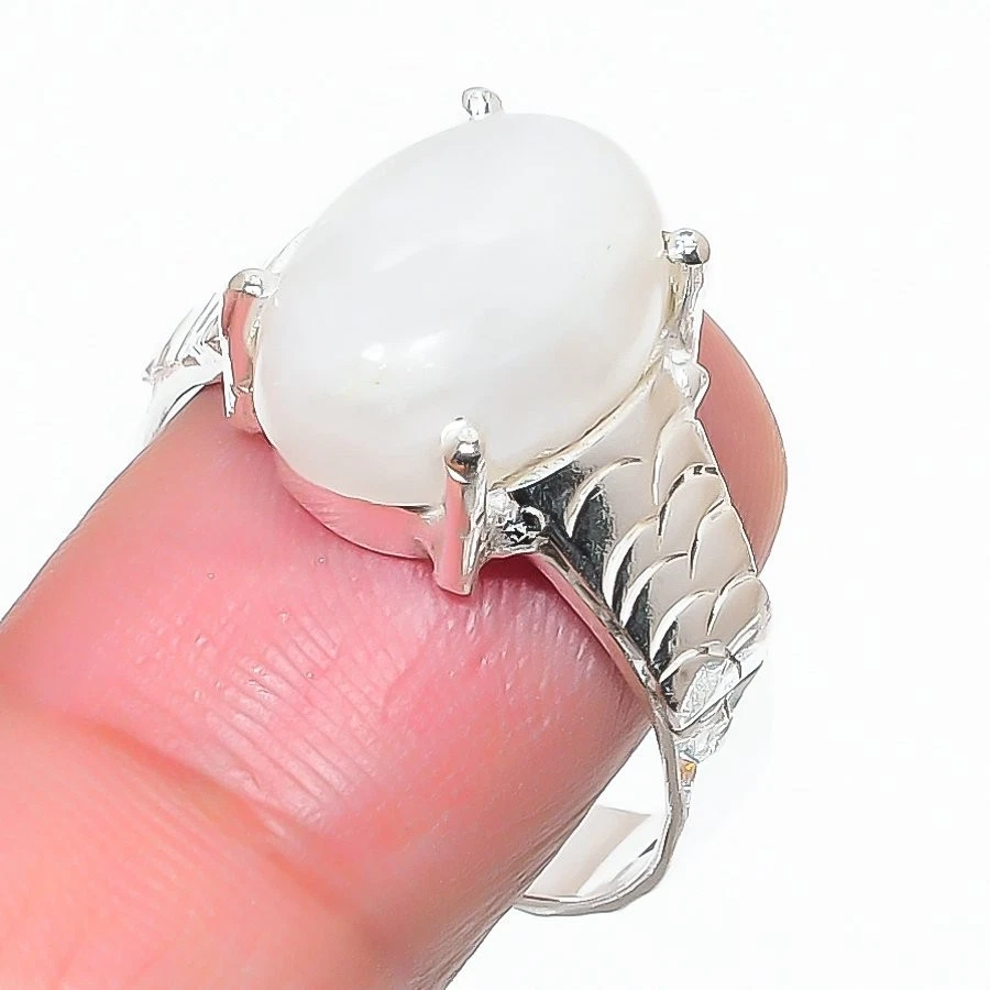 Anillo de plata esterlina 925 con piedras preciosas de luna naturales joyas de todos los tamaños para regalo Foto 1 de 1