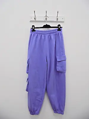 Vivichi Purple Cargo Cotton Blend Tracksuit Bottom Joggers Womens Size S / UK 8 • 6.09€