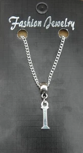 Alphabet Letter I Pendant Necklace 18" or 24 Inch Chain Name Initial Charm - Picture 1 of 5