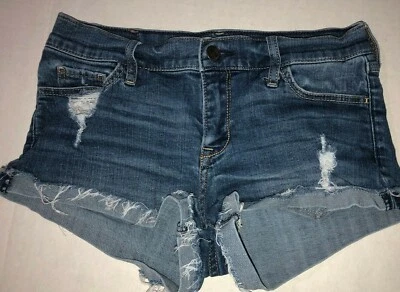 Abercrombie & Fitch Jean Shorts sz 00  Low Rise  24 Women distressed cut-offs - Image 1 of 4