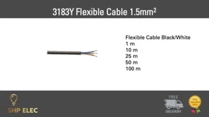 FLEXIBLE CABLE 3183Y 1.5MM 3 CORE ROUND FLEX ELECTRICAL ALL LENGTHS - Picture 1 of 1