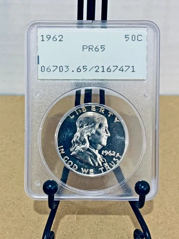1962 Franklin Half Dollar PCGS PR65 Proof 65 #2167471 OGH Cover