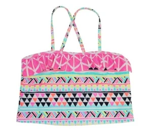 SO Girls Size 10 12 16 Bright Multi Color Tribal Geometric Tankini Top FREE SHIP - Picture 1 of 1