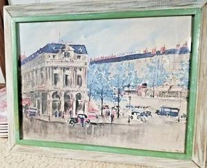 Impresión en acuarela enmarcada Guy De Neyrac 16"x12,5" Le Theatre de la Renaissance - Imagen 1 de 8