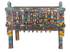 Vintage India Console Rustic Damchiya Chest Boho Eclectic Sideboard Cabinet 46