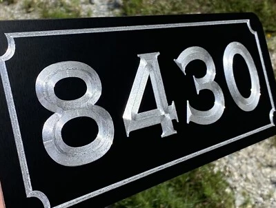 DIAMOND ETCHED PRODUCTS Engraved Personalized Custom House Home Number Street Address Metal 14x5 Sign