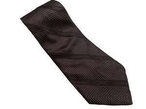 MURANO Designer Brown Striped Repp Silk Mens Neck Tie NWT - Picture 1 of 2