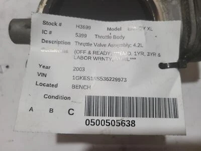 Used Fuel Injection Throttle Body fits: 2003 Gmc Envoy xl Throttle Valve Assembl Foto 1 de 4