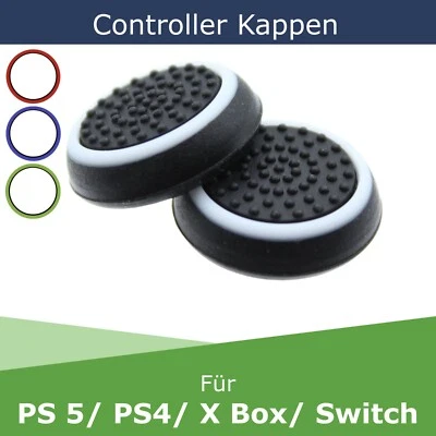 2x Controller Gummi Kappen Thumbstick Grip Cap Set Swtich PS3 PS4 PS5 Xbox Set - Bild 1 von 4