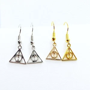Heiligtümer des Todes Harry Potter silber- und goldfarbene Ohrringe 2er-Set Hexenschmuck - Bild 1 von 4